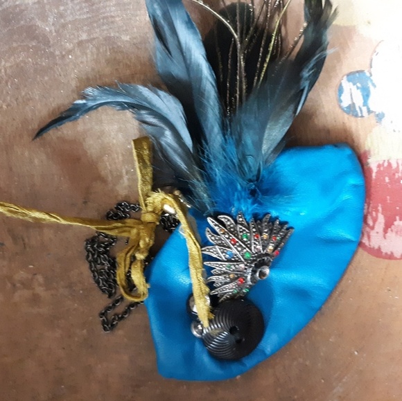 Artisan Upcycled Art Deco Pouch Necklace - Picture 8 of 8